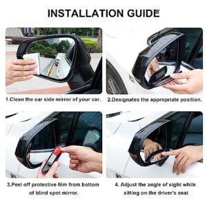 LivTee Blind Spot Car Mirror, Long Framed HD Glass and ABS Housing Convex Wide Angle Side Rearview Mirrors with Adjustable Stick for Universal Car (2 pcs)