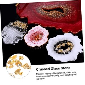 COHEALI 1 Set Nail Glass Gravel Stuffing for Crafts Stuffing Glass Decor Crushed Glass for Resin Art 3D Flakes Manicure Decals Holographic Chunky Glitter Crushed Glass Chips Epoxy