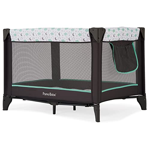 Pamo Babe Portable Baby Playpen, Baby playard for Toddlers,Portable Crib with Storage Bag (Grey)