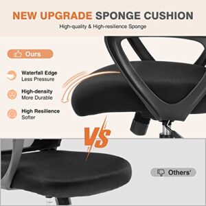 Office Chair, Desk Chair, Ergonomic Home Office Desk Chairs, Computer Gaming Chair with Comfortable Armrests, Mesh Desk Chairs with Wheels, Office Desk Chair, Mid-Back Task Chair with Lumbar Support