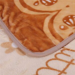 Blanket Cartoon Kitty Printing Throw Blanket Soft Cover Flannel Cozy Plush Fleece Blanket for Boys Girls Kids Toddler Baby (Larqe(55 in x 39 in))…… (Brown)…