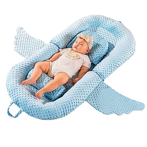 Baby Lounger, Baby Nest for 0-12 Months, Baby Nest Cover for Co Sleeping, Snuggle Infant Soft & Breathable Portable Infant Floor Seat