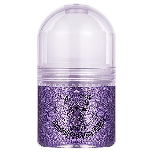 Roll On Body Glitter - Cosmetic-Grade, Easy to Use Holographic Body Glitter Gel for Body, Face, Hair and Lip, Sparkling Sequins Festival Glitter Makeup, Vegan & Cruelty Free (Purple)