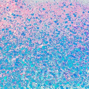 Lrisy Iridescent Soft Pink Neon Chunky Glitter,Bulk for Powder Craft Glitter Flake Epoxy Resin,Slime,Body Face,Tumblers,Nail&Arts Painting 55g