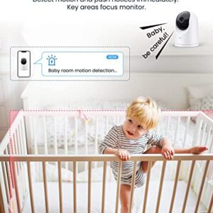 Baby Monitor - 2K Ultra HD Video Baby Monitor with Camera and Audio - Baby Camera Monitor WiFi Smartphone with Night Vision, Video Recording, App Control, Motion Detection/Tracking, 2-Way Audio