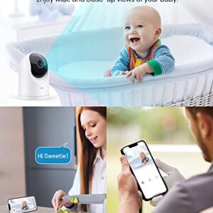 Baby Monitor - 2K Ultra HD Video Baby Monitor with Camera and Audio - Baby Camera Monitor WiFi Smartphone with Night Vision, Video Recording, App Control, Motion Detection/Tracking, 2-Way Audio