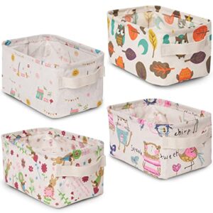 EZOWare 4 Pcs Small Foldable Storage Bins Baskets + 2 Pcs 24 Large Pockets Over The Door Hanging Organizer for Bathroom Toys Nursery Kids Toddlers Home