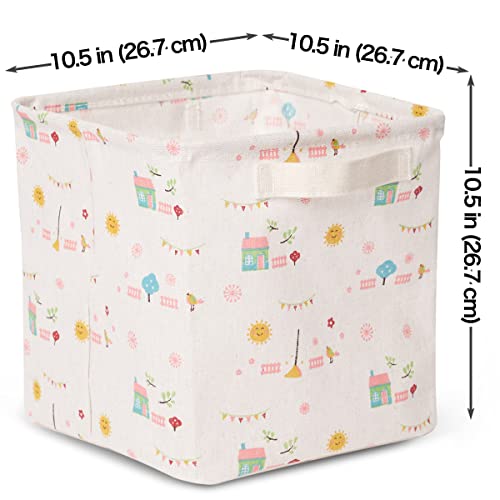 EZOWare Bundle Kit 4 Pcs Foldable Storage Bin Cubes + 2 Pcs 24 Large Pockets Over The Door Hanging Organizer for Bathroom Toys Nursery Kids Toddlers Home