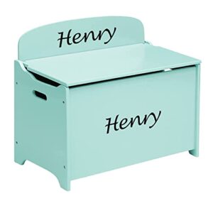 Personalized Wooden Toy Box for Boys and Girls - Sturdy Wood Toy Chest with Slow Closing Lid - Large Kids Toy Storage Box - Mint Wooden Toy Trunk for Kids Playroom and Bedroom