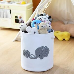 INough 2 pack Storage Baskets, Baby Hamper for Nursery Boy, Baby Laundry Basket Elephant Large Kids Laundry Baskets, Nursery Hamper for Baby, Baby Nursery Decor for Livingroom Kidsroom Play Room