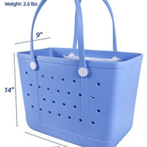 Addoklm Large Lightweight Rubber Beach Bag & Blue Tote Bags