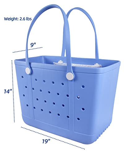 Addoklm Large Lightweight Rubber Beach Bag & Blue Tote Bags