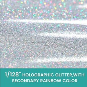 Resiners Holographic Ultra Fine Glitter Powder - 3.53oz/100g, 1/128" Metallic Epoxy Resin Glitter Sequins Flakes for Tumblers,Slime, Nails, Paint, Art Crafts - Laser Silver