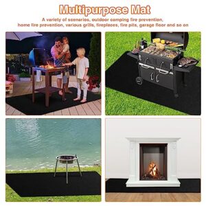 Hepotk Under Grill Mats for Outdoor Grill, 50 x 40 Inch Double-Side Absorbent Oil Grill Pad Protects Decks and Patio, Oil-Proof Waterproof Reusable BBQ Mat for Fire Pit