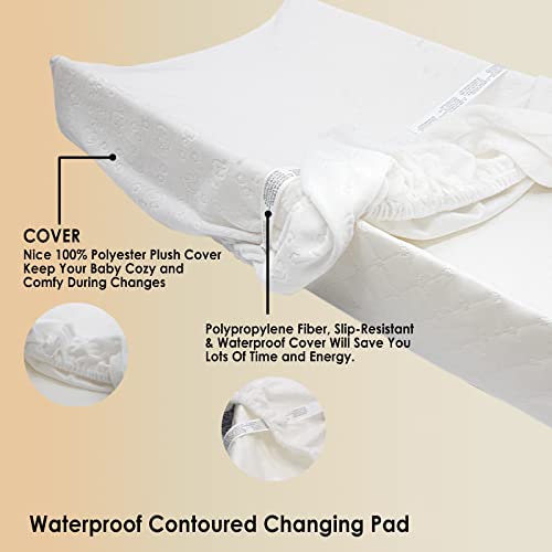 Truwelby Changing Pad with Ultra Soft Plush Cover & 3 Pack Changing Pad Liners Waterproof