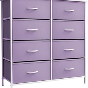 Sorbus Kids Dresser with 8 Drawers and 2 Drawer Nightstand Bundle - Matching Furniture Set - Storage Unit Organizer Chests for Clothing - Bedroom, Kids Rooms, Nursery, & Closet (Purple)