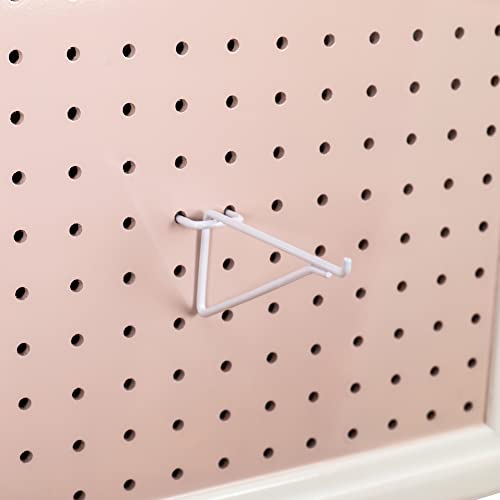 ARTAWEIN Pegboard Organizer - Craft Peg Board, Nursery Storage, Wall Organizer and More, Comes with 1 x Free Shelf Fits Most 1/4" and 1/8" Pegboard Accessories (Pink)