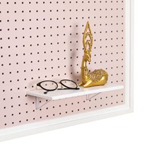 ARTAWEIN Pegboard Organizer - Craft Peg Board, Nursery Storage, Wall Organizer and More, Comes with 1 x Free Shelf Fits Most 1/4" and 1/8" Pegboard Accessories (Pink)