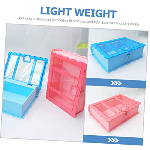 KOMBIUDA 3pcs Kids Stationary Cookie Gift Box Book Boxes Decorative Book Cartoon Box Candy Case with Lock Christmas Treat Box DIY Making Box Candy Storage Box Book-shaped Candy Box Toy Girl