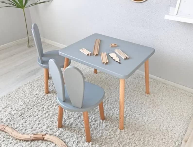 Wooden Kids Table and Chair Set, Wooden Table, Wooden Chair for Kids, Montessori Table and Chair, Wooden Activity Table