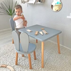 Wooden Kids Table and Chair Set, Wooden Table, Wooden Chair for Kids, Montessori Table and Chair, Wooden Activity Table