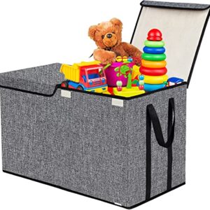 YOLOXO 2 Pack Large Kids Toy Box Chest Storage Organizer with Flip-Top Lid