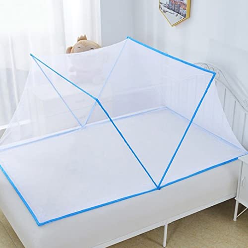 Baby Crib Tent, Mosquito Net Tent Foldable Portable Ventilate Summer Bedroom Net Tent for Baby Kids Students (Blue)