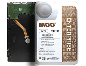 mdd (mdd20tsata25672e) 20tb 7200 rpm 256mb cache sata 6.0gb/s 3.5" internal enterprise hard drive - 5 years warranty (renewed)