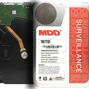 MDD (MDD16TSATA25672DVR) 16TB 7200RPM 256MB Cache SATA 6.0Gb/s 3.5inch Internal Surveillance Hard Drive - 3 Years Warranty (Renewed)