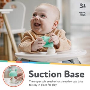 Nuby Super Soft Silicone Teether with Suction Base | Visually Stimulating and Easy to Grasp | Ideal for Infants 3 Months and Up, Soothing and Stimulating Gums