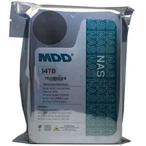 MDD (MD14TSATA25672NAS) 14TB 7200 RPM 256MB Cache SATA 6.0Gb/s 3.5" Internal NAS Hard Drive - 5 Years Warranty (Renewed)