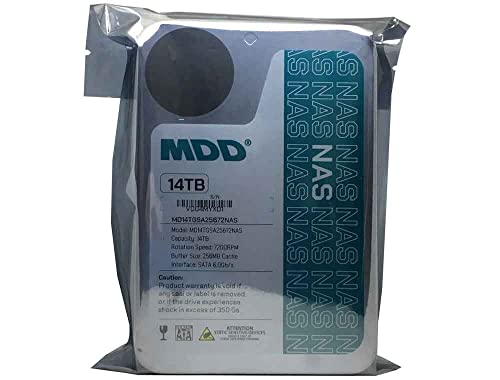 MDD (MD14TSATA25672NAS) 14TB 7200 RPM 256MB Cache SATA 6.0Gb/s 3.5" Internal NAS Hard Drive - 5 Years Warranty (Renewed)