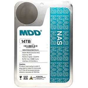 MDD (MD14TSATA25672NAS) 14TB 7200 RPM 256MB Cache SATA 6.0Gb/s 3.5" Internal NAS Hard Drive - 5 Years Warranty (Renewed)