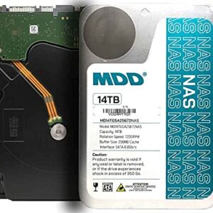 MDD (MD14TSATA25672NAS) 14TB 7200 RPM 256MB Cache SATA 6.0Gb/s 3.5" Internal NAS Hard Drive - 5 Years Warranty (Renewed)