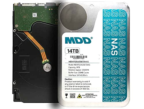 MDD (MD14TSATA25672NAS) 14TB 7200 RPM 256MB Cache SATA 6.0Gb/s 3.5" Internal NAS Hard Drive - 5 Years Warranty (Renewed)