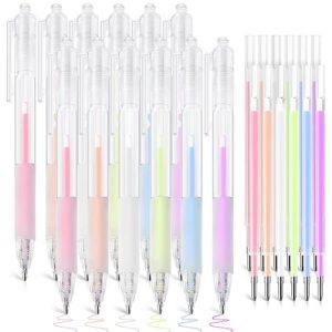 lincia 12 pcs ball point glue pen easy control glue pens for crafting liquid fabric glue pen with 12 refills for kids scrapbook card making school supplies diy art drawing, 1 mm tip, 6 colors