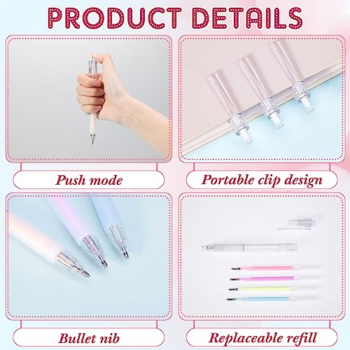 Lincia 12 Pcs Ball Point Glue Pen Easy Control Glue Pens for Crafting Liquid Fabric Glue Pen with 12 Refills for Kids Scrapbook Card Making School Supplies DIY Art Drawing, 1 mm Tip, 6 Colors