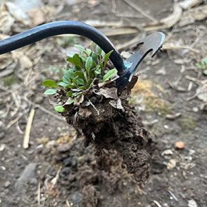 New Weeding Artifact Uprooting Weeding Tool, 4 Teeth Dual Purpose Weeder Tool, Hand Weeder Tool for Garden Yard Farm Weed Removal (Wood-14.5inch)