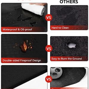 Protebox 48 x 30 inch Under Grill Mats for Outdoor Grill, Double-Sided Fireproof Deck and Patio Protector Mat, BBQ Mat for Under BBQ, Waterproof Oil-Proof Grill Floor Pads Fire Pit Mat Fireplace Mat