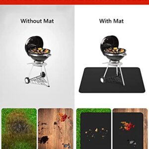 Protebox 48 x 30 inch Under Grill Mats for Outdoor Grill, Double-Sided Fireproof Deck and Patio Protector Mat, BBQ Mat for Under BBQ, Waterproof Oil-Proof Grill Floor Pads Fire Pit Mat Fireplace Mat