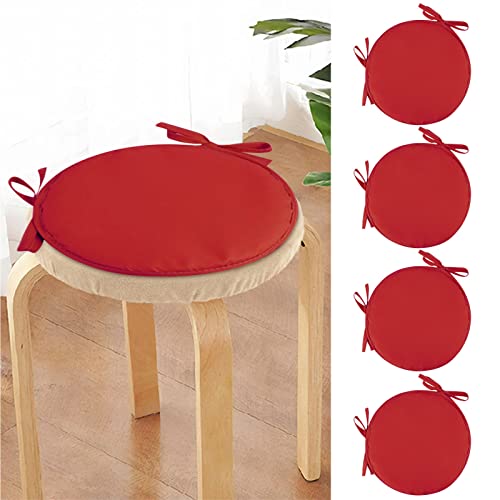 TUNKENCE Office Chair Pads Seat Cushion for Truck Round Garden Chair Pads Seat Cushion with Ties and Non Slip Backing for Outdoor Bistros Stool Patio Dining Room, 15 Inch