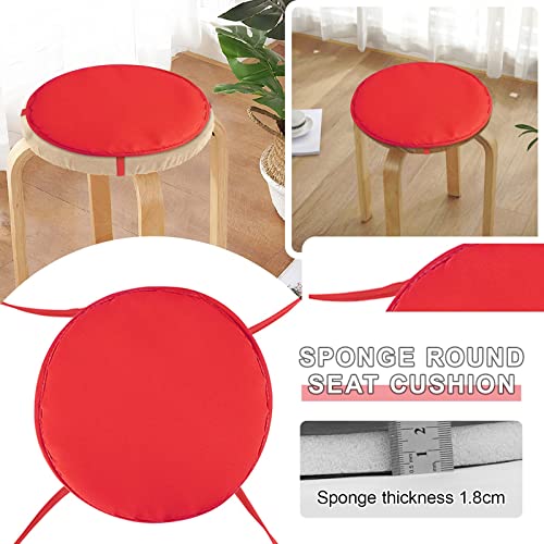 TUNKENCE Stool Cushion Office Chair Pads Chair Pad Covers Round Garden Chair Pads Seat Cushion with Ties for Outdoor Bistros Stool Patio Dining Room Four Ropes, 15 Inch