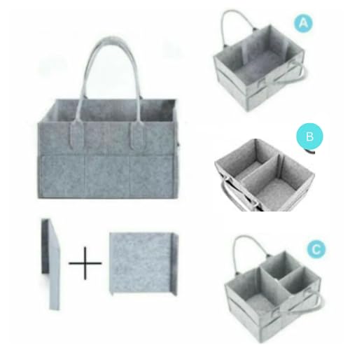 Everyday Baby Diaper Caddy organizer -Thick Heavy Duty Portable Nursery Storage Bin and Car Caddy Organizer - Felt Baby Diaper Bag for Storage with Handle –New Born Essentials Baby Gifts