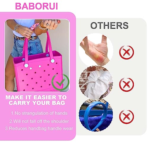 BABORUI Handle Wrap for Bogg Bag, Pink Flower Strap Wrap for Bogg Bag/Simply Southern Bag, Attachments Accessories for Bogg Bags to Relieve Hand Pressure and Protect Bag Handles