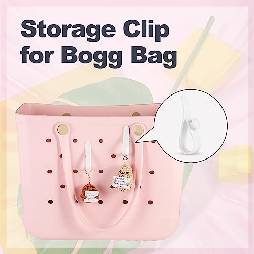 2pcs Hooks Accessories for Bogg Bags, Multifunctional Plastic Hooks for Bogg Bag Decordation Insert Charm Cutie Accessories Cup Holder Connector Keychains Masks Holder and Sunglasses Holder (White)