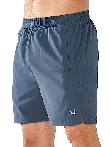 NORTHYARD Men's Running Athletic Shorts 5''/7'' Workout Gym Tennis Quick Dry Short for Active Training with Pockets COOLGREY-XL