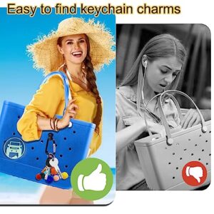 2pcs Key Holder for Bogg Bag, Accessories for Bogg Bags Original X Large, Insert Charm Carabiner Keychain Compatible with Bogg Bag Beach Tote Bag for Finding Your Keys In Your Bogg Bag Quickly