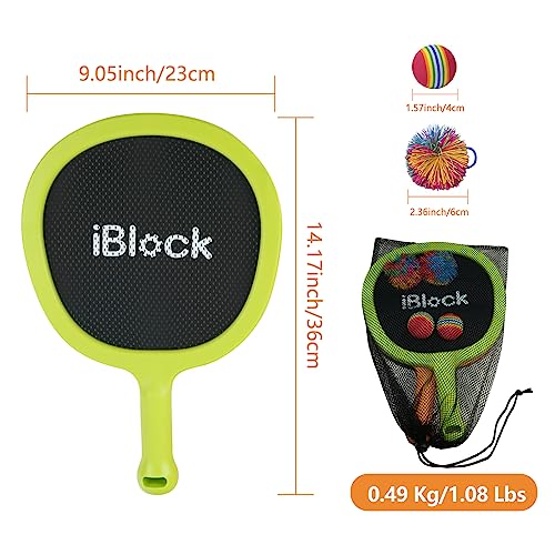 Portable Paddles and Bouncy Balls Set for Kids or Adults’ Indoor Outdoor Activities, Sport Game for Beginner or Intermediate Fun Play, Swing Racket in Beach Pool Backyard Playground Lawn Park or Court