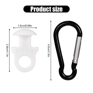 2PCS Keychain Hanger for Bogg Bag, Carabiner Key Holder Anti-Lost Quick Release Accessories for Bogg Bag Beach Tote Bag to Secure Keys Charms Water Bottles (2 White Buttons+2 Black Carabiners)