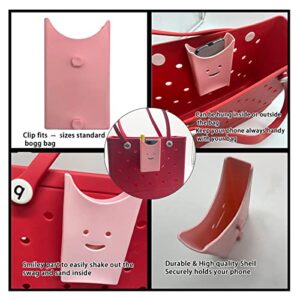 UQOOQFA Phone Holder Insert Accessory Compatible with Bogg Bags, Soft Rubber Accessories for Bogg Bag Decorative Charm Inserts for Storage Phone Case Key Lipstick Sunglass Wallet (Pink)